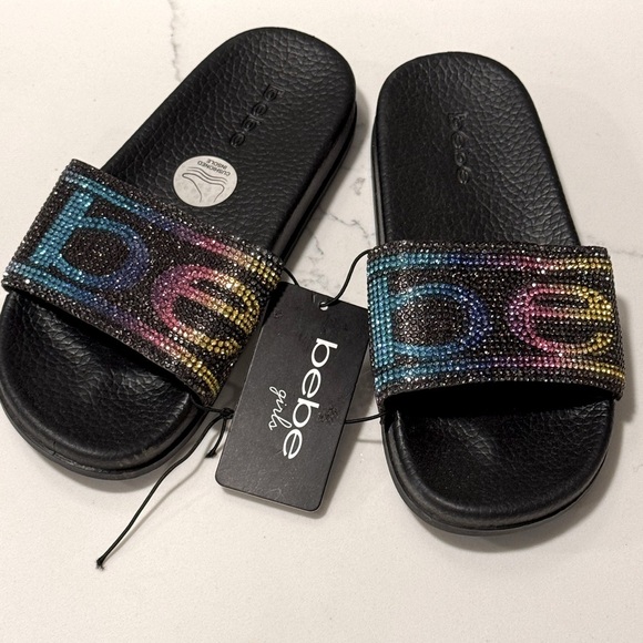 Bebe Girls Rhinestone Slides - Picture 7 of 7